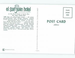 Unused Pre-1980 HOTEL SCENE San Juan Puerto Rico PR B0904@