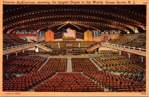 New Jersey Ocean Grove Auditorium Interior Showing Largest Organ In The World