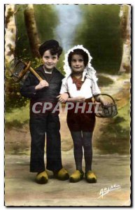 Old Postcard On the Lumiere IThe D Oleron Young Fishermen Folk Costume