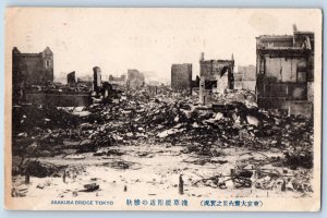 Japan Postcard Asakusa Bridge Tokyo c1920's Disaster Unposted Antique