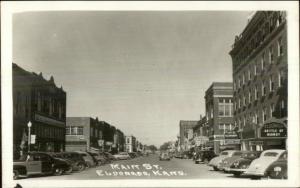 Eldorado El Dorado KS Main St. Cars & Stores Real Photo Postcard