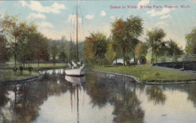 Michigan Detroit Scene In Water Works Park 1909