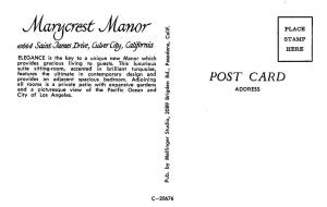 CULVER CITY, CA California MARYCREST MANOR~Lounge  NURSING HOME c1950sPostcard