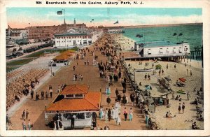 Postcard NJ Asbury Park - Boardwalk from the Casino - Coca-Cola