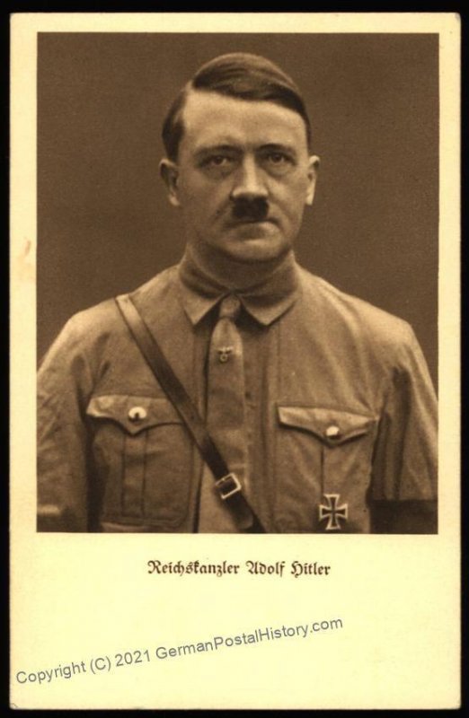3rd Reich Germany Reichskanzler Adolf Hitler Portrait Propaganda Card UNU 105137