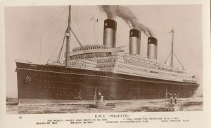 RP: White Star Line Ocean Liner R.M.S. MAJESTIC , 1910s