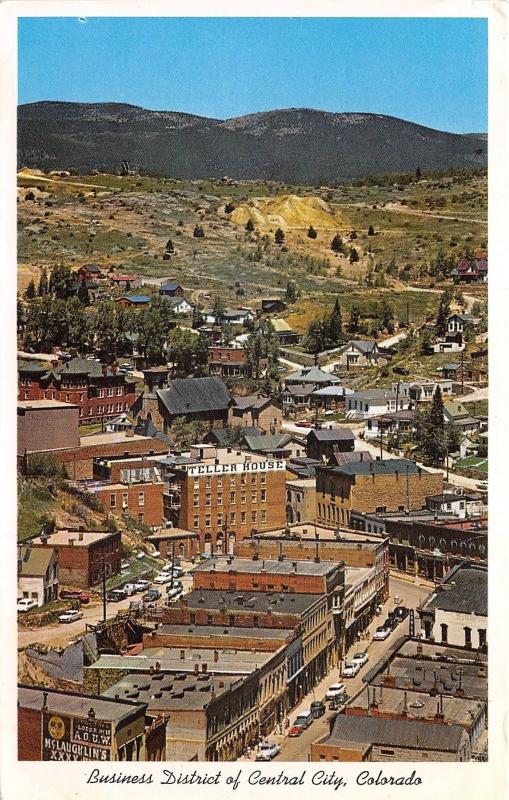 Central City Colorado~Business District Bird's Eye~Teller House~McLaughlin's~'50