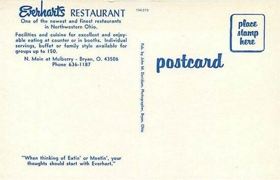 OH, Bryan, Ohio, Everhart's Restaurant, John M. Davidson No. 134,273