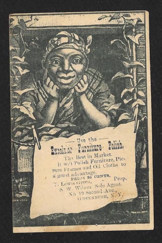 VICTORIAN TRADE CARD Excelsior Furniture Polish Black Woman