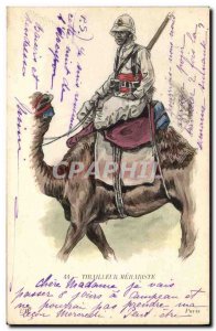 Postcard Old Army Rifleman Camel Camel