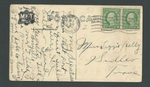 Sept 9 1918 Post Card Mailed W/2c Postage to Pay WWI Tax Rate From 11-21-1917---