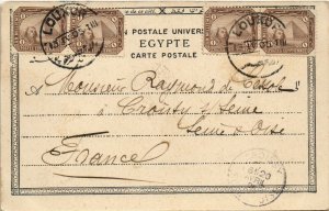 PC EGYPT, DAHABEAH, RIVER SCENE WITH BOAT, Vintage Postcard (b35707)