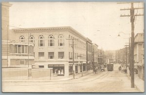 HAVERHILL MA STREET SCENE ANTIQUE REAL PHOTO POSTCARD RPPC