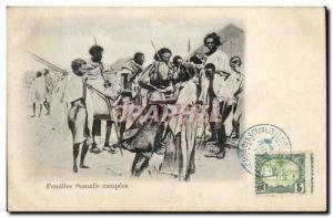 Old Postcard Cote des Somalis Djibouti Somalis camped families