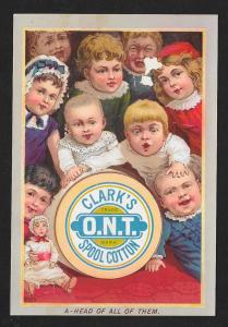 VICTORIAN TRADE CARD Clark's ONT Thread Babies Galore