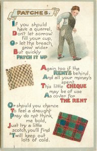 Postcard C-1910 Saying Patching Life humor London Series 23-2840