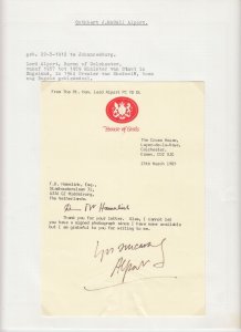 Baron Cuthbert J McCall Alport Original Autograph Royalty United Kingdom (L6567)