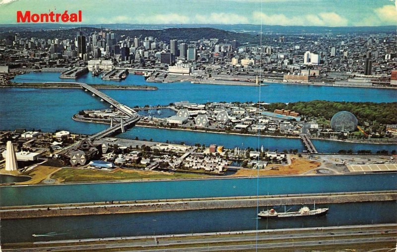 MONTREAL, Quebec Canada  EXPOSITON PAVILIONS & GROUNDS Bird's Eye View  Postcard