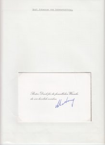 Karl Johannes von Schwarzenberg, Original Autograph, Royalty, Czech Rep. (L6475)