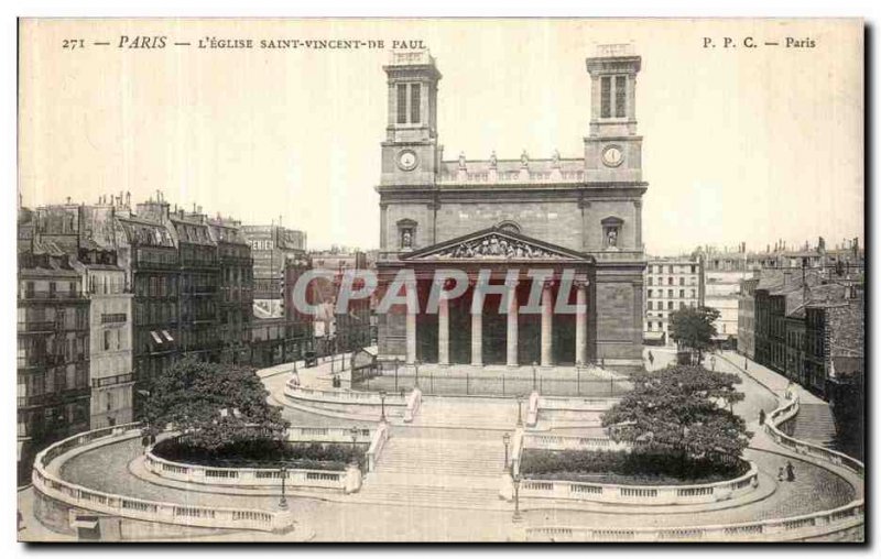 Old Postcard Paris The Church of Saint Vincent de Paul