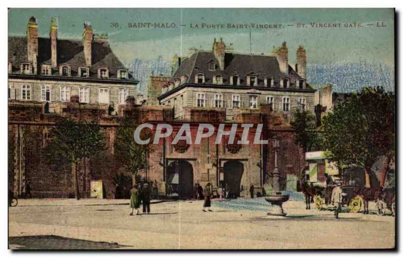 Old Postcard Saint Malo Porte Saint Vincet St Vincent Gate