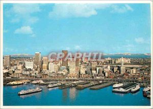 Postcard Modern Seattle Waterfront Seen here is a portion of the waterfront w...