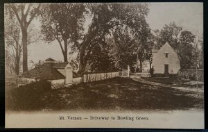 Vintage Postcard 1901-1907 Driveway to Bowling Green, Mt. Vernon, Virginia (VA)