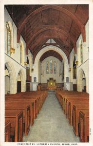 F27/ Akron Ohio Postcard Interior Concordia Lutheran Church 1935