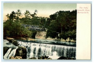 c1905 The Falls Lamoille River Waterfall Morrisville Vermont VT Antique Postcard 