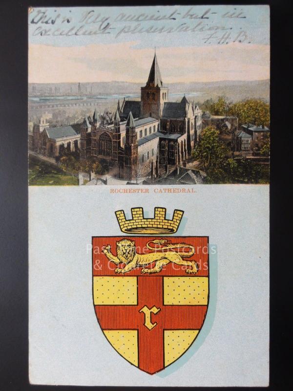 Kent: Rochester Cathedral c1905 Heraldic Coat of Arms