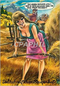 Modern Postcard Farm Woman