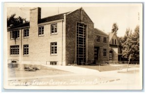 Ames IA RPPC Photo Postcard Catholic Student Center Iowa State College c1950's