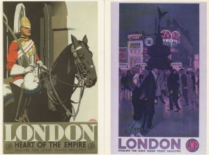 London Heart Of The Empire 2x GWR Railway Poster Postcard s