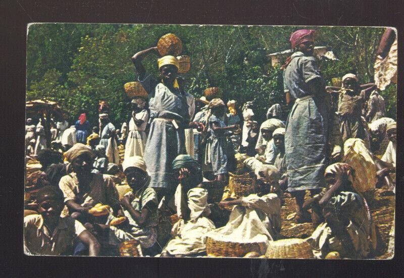 HAITI A MARKET DAY WOMEN VENDORS VINTAGE POSTCARD HAITIAN