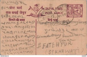 Jaipur Postal Stationery to Fatehpur