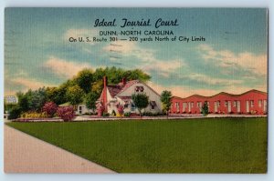 Dunn North Carolina NC Postcard Ideal Tourist Court General View Building 1951