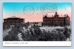 Wesleyan University Lincoln NE Nebraska 1910 DB Postcard P12