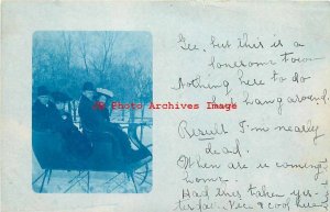 MA, Boston Postmark, Massachusetts, RPPC, People in Sleigh, Stinson Lake Cancel