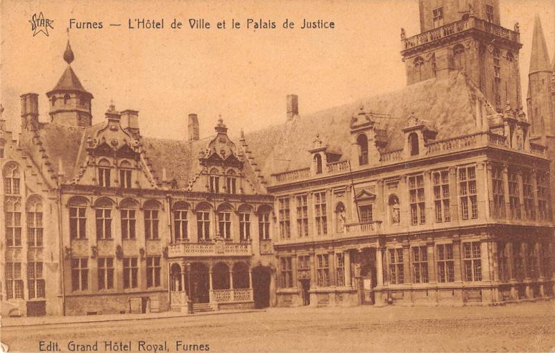 BR55569 Furnes l hotel de ville et le palais de justice belgium