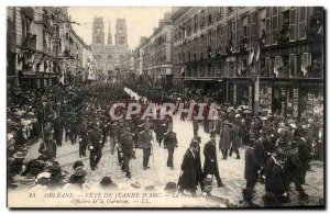 Orleans Postcard Old Fete de Jeanne d & # 39arc The garrison officers process...