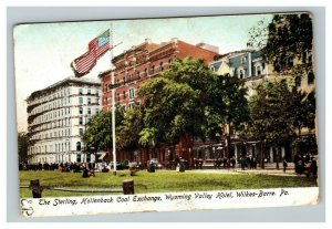 Vintage 1907 Postcard Sterling Hollenback Coal Buildings Wilkes-Barre PA Glitter