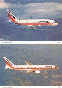 Air Europe 737 Boeing 757 TWO 2x Plane Postcard s