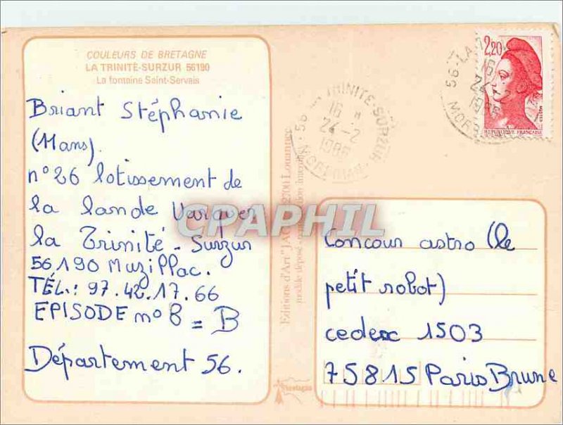 Modern Postcard La Trinite-Surzur The fountain Saint-Servais