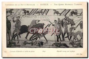 Postcard Old Bayeux Tapestry of Queen Mathilde L & # 39armee d & # 39Harold t...