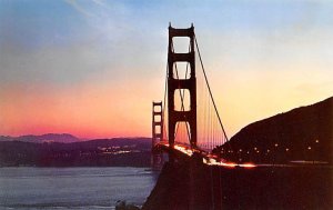 Golden Gate Bridge at sundown San Francisco California  