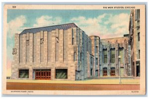 Chicago Illinois IL Postcard The WGN Studios Building Exterior Roadside 1939