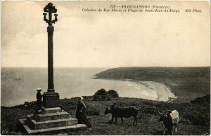 CPA Plougasnou - Calvaire de Ker Maria et Plage de St-Jean-du-Doigt (1033288)