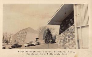 Stamford Connecticut Presbyterian Church Hall Real Photo Antique Postcard K10356