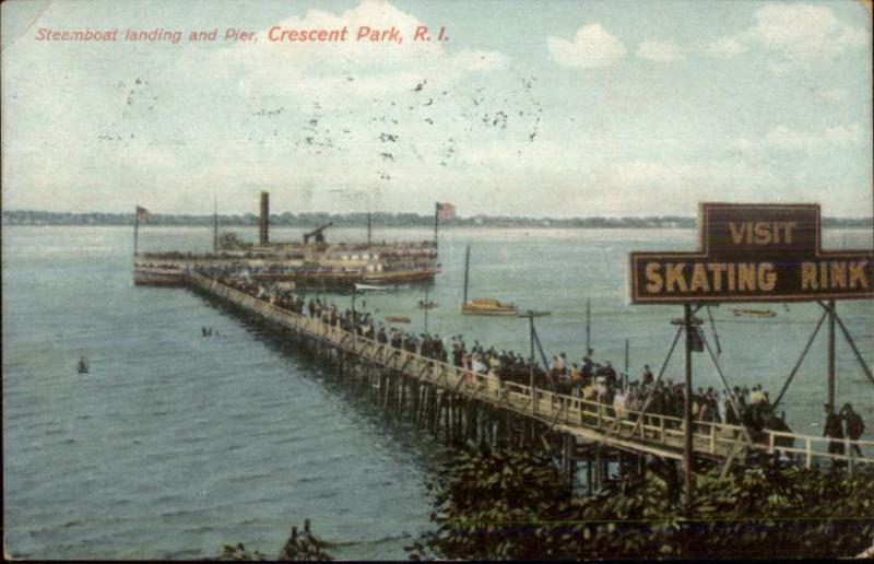 Crescent Park RI Steamboat Landing c1910 Postcard