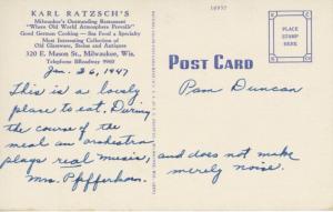 Karl Ratzsch's Restaurant ~ Milwaukee Wisconsin WI ~ Ratzsch Postcard